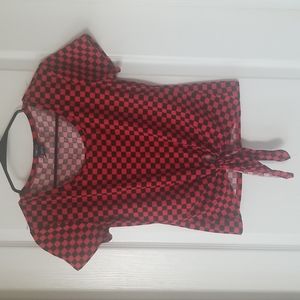 Black and red checkered top